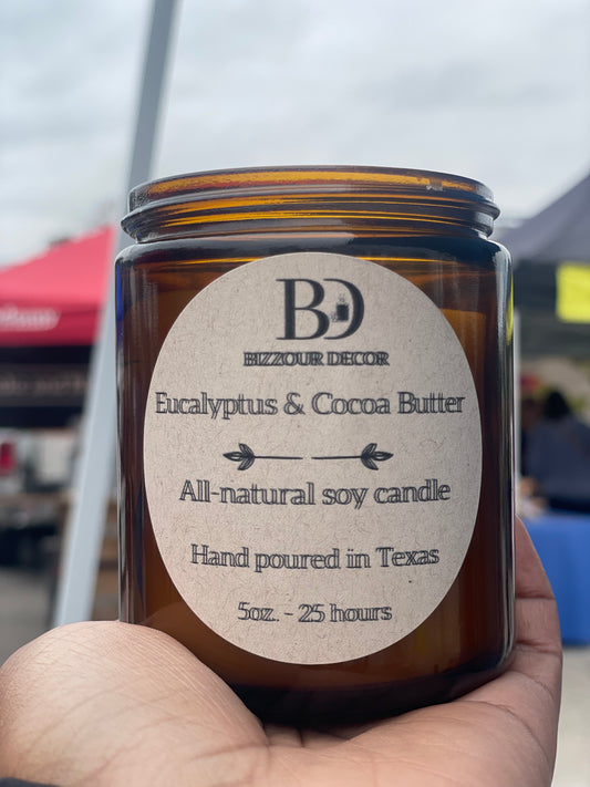 Fresh mint Eucalyptus and Cocoa butter  soy candle