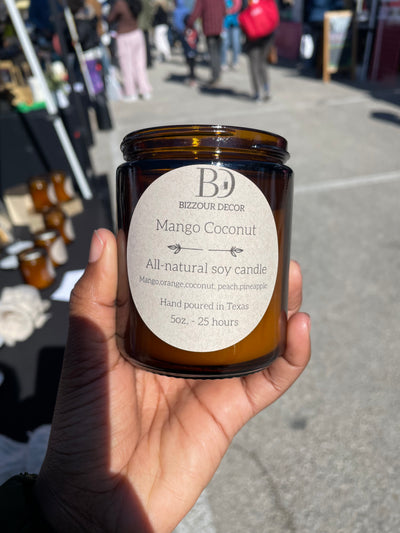 Mango Coconut Soy Candle – Tropical Escape with Creamy Coconut & Juicy Mango